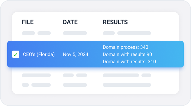 Bulk domain finder